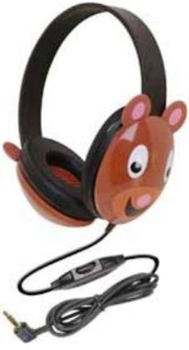 Califone 2810-BE Listening First Stereo Headphone, Bear Motif, Adjustable headband comfortable for extended wear, Specifically sized for young students, Volume control for individual preferences, Impedance 25 Ohms each side +/-15%; Frequency Response 20 - 20KHz; UPC 610356830192 (2810BE 2810 BE 2810-B 2810B)