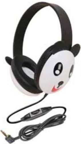 Califone 2810-PA Listening First Stereo Headphone - Panda Motif, Adjustable headband comfortable for extended wear, Specifically sized for young students, Volume control for individual preferences, Impedance 25 Ohms each side +/-15%; Frequency Response 20 - 20KHz; UPC 610356577004 (2810PA 2810 PA 2810-P 2810P)