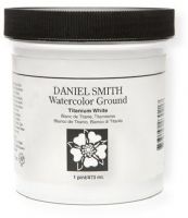 Daniel Smith 284055001 Watercolor Ground 16 oz Titanium White; Consider preparing paper, board or canvas with tinted watercolor ground; A neutral or tinted base color is a terrific way to set the mood and atmosphere of your artwork; Turn almost any surface into a toned ground for watercolor painting, as well as collage, pastels, pencils and mixed media work; UPC 743162030217 (284055001 WATERCOLOR-284055001 TITANIUM-284055001 WHITE-284055001 DANIELSMITH284055001 DANIELSMITH-284055001) 