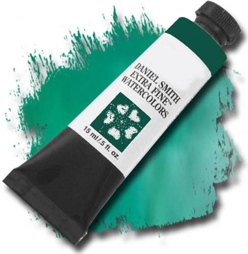 Daniel Smith 284600112 Extra Fine, Watercolor 15ml Viridian; Highly pigmented and finely ground watercolors made by hand in the USA; Extra fine watercolors produce clean washes even layers and also possess superior lightfastness properties; UPC 743162009657 (DANIELSMITH284600112 DANIELSMITH 284600112 DANIEL SMITH DANIELSMITH-284600112 DANIEL-SMITH ALVIN)