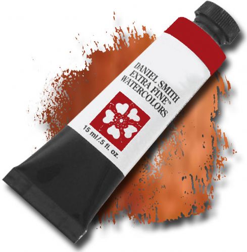 Daniel Smith 284600171 Extra Fine, Watercolor 15ml Roasted French Ochre; Highly pigmented and finely ground watercolors made by hand in the USA; Extra fine watercolors produce clean washes even layers and also possess superior lightfastness properties; UPC 743162023011 (DANIELSMITH284600171 DANIELSMITH 284600171 DANIEL SMITH DANIELSMITH-284600171 DANIEL-SMITH)