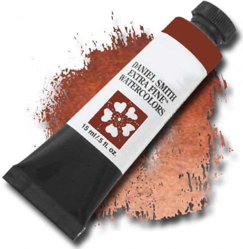 Daniel Smith 284600177 Extra Fine, Watercolor 15ml Enviro-Friendly Red Iron Oxide; Highly pigmented and finely ground watercolors made by hand in the USA; Extra fine watercolors produce clean washes even layers and also possess superior lightfastness properties; UPC 743162023172 (DANIELSMITH284600177 DANIELSMITH 284600177 DANIEL SMITH DANIELSMITH-284600177 DANIEL-SMITH)
