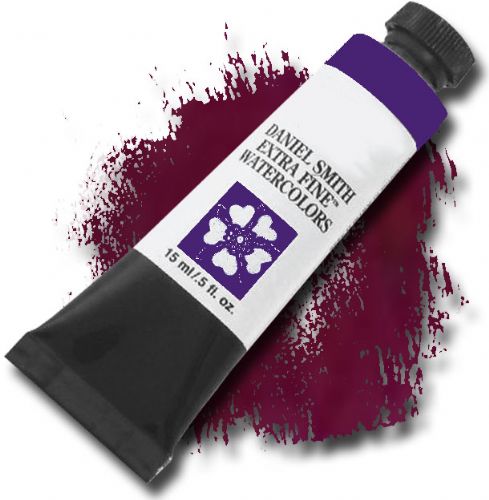 Daniel Smith 284600225 Extra Fine, Watercolor 15ml Quinacridone Purple; Highly pigmented and finely ground watercolors made by hand in the USA; Extra fine watercolors produce clean washes even layers and also possess superior lightfastness properties; UPC 743162030408 (DANIELSMITH284600218 DANIELSMITH 284600218 DANIEL SMITH DANIELSMITH-284600218 DANIEL-SMITH)