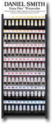 Daniel Smith 285250527 Watercolor Display Assortment 77-Color; Highly pigmented and finely ground watercolors made by hand in the USA; Extra fine watercolors produce clean washes, even layered, and also possess superior lightfastness properties, with 235 of the colors rated LR I or II; This range includes extra fine colors, PrimaTek colors, and luminescent colors; UPC N/A (DANIELSMITH285250527 DANIELSMITH 285250527 DANIEL SMITH 285250527 DANIEL-SMITH)
