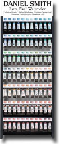 Daniel Smith 285250551 Watercolor Display Assortment Upgrade 77 to 154-color; Highly pigmented and finely ground watercolors made by hand in the USA; Extra fine watercolors produce clean washes, even layered, and also possess superior lightfastness properties, with 235 of the colors rated LR I or II; This range includes extra fine colors, PrimaTek colors, and luminescent colors; UPC N/A (DANIELSMITH285250551 DANIELSMITH 285250551 DANIEL SMITH DANIELSMITH-285250551 DANIEL-SMITH)