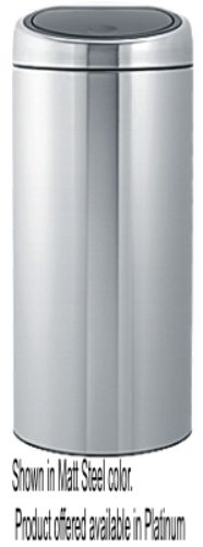 Brabantia 287428 Touch Bin, 30 litre for any living room, kitchen or hobby room - Platinum, Removable stainless steel lid unit - bin liner easy to change (287428 287 428 287-428 2874-28)
