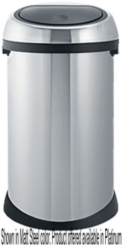 Brabantia 287480 Touch Bin, 50 litre with Extra large opening (265 mm diameter) lets you empty a dustpan without spilling - Platinum (287480 287 480 287-480 2874-80)