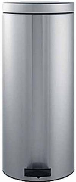 Brabantia 288005  Pedal Bin, 30 Liters Max Capacity, Whisper lid ensures silent closing, Automatic closing or stay-open position when manually operated - smart hinge, Body and lid made of high-grade chromium steel or steel plate with Galfan coating, Removable plastic inner bucket (288005 288-005 288 005)