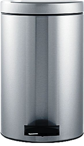 Brabantia 288524 Pedal Bin, 12 Litre Garbage Trash Bin with Removable plastic or metal (fire resistant) inner bucket - Matt Steel, Odour proof and silent closing; Corrosion resistant; Handy: lid remains open if opened manually (288524 288 524 288-524 2885-24)