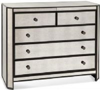 Bassett Mirror 2893-766EC Model 2893-766 Belgian Luxe McDowell Hall Chest; Sleek lines; Antiqued mirrored top, sides and drawer fronts; Angled front corners and Plenty of storage; Dimensions Width 42", Depth 17", Height 36", Weight 231 pounds (2893766EC 2893-766EC 2893766 EC 2893766-EC 2-893766EC 28937-66EC) 