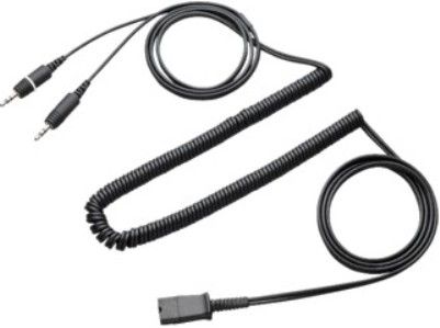 Plantronics 28959-01 Quick Disconnect Cable to Dual 3.5mm Plugs Works with EncorePro, DuoPro, TriStar, SupraPlus Wideband and Calisto 800 Series, Connects H-series and P-series corded headsets to your PC, UPC 017229003477 (2895901 28959 01 2895-901 289-5901)