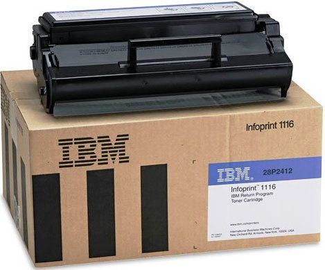 IBM 28P2412 Return Program Toner Cartridge for use with Infoprint 1116 Workgroup Printer, 3000 pages yield (with 5% average coverage), New Genuine Original OEM IBM Brand, UPC 087944709435 (28P-2412 28P 2412 28-P2412 28 P2412)