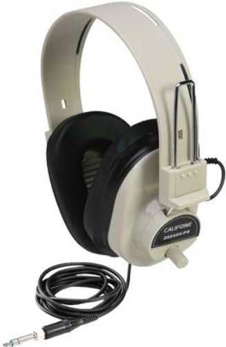 Califone 2924AVPS Deluxe Stereo Headphones, Works with all computer formats, Rugged polypropylene headstrap and ABS plastic earcups hold up to continued usage in high-use settings, Individual volume control on earcups for personalized preferences, Permanently attached cord with reinforced connection resists accidental pull out for increased classroom safety, UPC 610356224007 (2924-AVPS 2924 AVPS 2924AVP 2924AV 2924A)