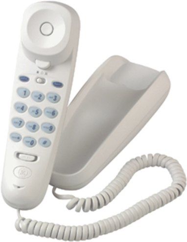 GE General Electric 29253GE1 Trimline Phone, Ringer control hi/lo/off, Dial in handset, Flash function, Handset volume control, Hearing aid compatible, Desk or wall mountable, White Color (29253 GE1 29253-GE1 29253GE1)