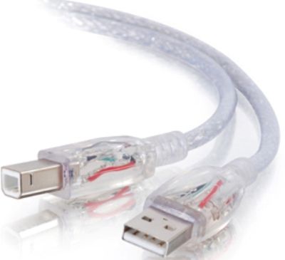 Cables To Go 29586 Illuminated USB 2.0 A/B Cable, Blue, Transfer rates up to 480Mbps depending on USB version, Make plug and play connections for such devices as keyboards, mice, modems, printers and other USB peripherals, PC and Mac compatible, Compatible with USB specifications 1.0, 1.1 and 2.0, USB Type A Male to Type B Male, UPC 757120295860 (29-586 295-86)