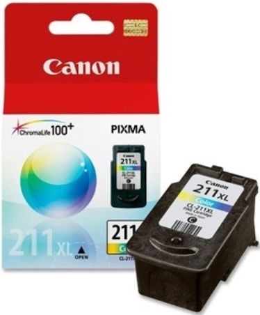 Canon 2975B001 Model CL-211XL Extra Large Color Ink Cartridge for use with Canon PIXMA MP230, MP240, MP250, MP270, MP280, MP480, MP490, MP495, MP499, MX320, MX330, MX340, MX350, MX360, MX410, MX420, iP2700 and iP2702 Printers, New Genuine Original OEM Canon Brand, UPC 013803099010 (2975-B001 2975 B001 2975B-001 2975B 001 CL211XL CL 211XL CL-211)