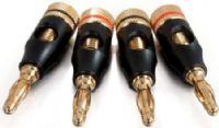 Cables To Go 29780 Screw-On Banana Plug Speaker Connector (4 Pack); Two-way cable entrance for quick, easy installation; Accepts speaker wire up to 8 AWG; Corrosion-resistant, precision-machined 24K gold plated connectors ensure superior fit and long lasting quality; UPC 757120297802 (29-780 297-80) 