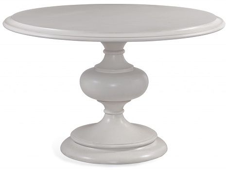 Bassett Mirror 2981-700-467EC Model 2981-700-467 Pan Pacific Avery Dining Table, Distressed White Finish; Dimensions 54