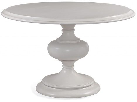 Bassett Mirror 2981-700-474EC Model 2981-700-474 Pan Pacific Avery Dining Table; Distressed White Finish; Dimensions 48