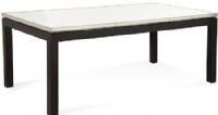 Bassett Mirror 2992-600EC Model 2992-600 Thoroughly Modern Taney Rectangle Dining Table, Durable wood parsons base with espresso finish, Clear mirror panels on top and apron, Mirrors feature wood edging with silver leaf finish, Dimensions 76"W x 40"D x 30"H, Weight 220 lbs, UPC 036155328690 (2992600EC 2992 600EC 2992-600-EC 2992600) 