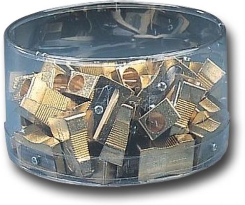 Kum 300-1KMD Single-Hole Brass Wedge Sharpener, 48 Piece Display; 48 single-hole, brass wedge-shaped sharpeners; Dimensions 4.50