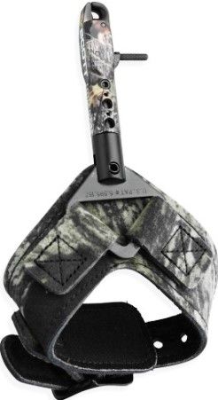 Scott Archery 3002BS2-CA Little Goose Release-Buckle Strap Single Caliper, Mossy Oak, Solid Swivel Connector with patented 5-hole length adjustment, Forward-positioned knurled-trigger maximizes draw length, Patented angled jaw design for better string clearance, UPC 745167671945 (3002BS2CA 3002BS2 CA 3002-BS2-CA)