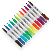 Sharpie 30072 Fine Point Permanent 12 Color Marker Set; Quick drying, water resistant, high intensity inks proven permanent on most surfaces; AP certified, non toxic ink formula; Set includes markers in 12 colors Black, Yellow, Purple, Red, Green, Brown, Orange, Blue, Aqua, Berry, Lime, and Turquoise; Color are subject to change; UPC 071641300729 (30072 SN30072 MARKER-30072 SHARPIE30072 SHARPIE-30072 SHARPIE-SN30072) 