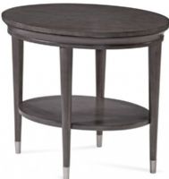 Bassett Mirror 3011-240EC Model 3011-240C Thoroughly Modern Essex Oval End Table, Taupe Finish, Dimensions 28" x 20" x 25", Weight 31 pounds, UPC 036155337890 (3011240EC 3011 240EC 3011-240-EC 3011240) 