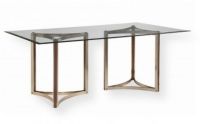 Bassett Mirror 3017-600-030EC Model 3017-600-030 Thoroughly Modern Cornell Dining Table, Amber Bronze Finish, Dimensions 76" x 44" x 30", UPC 036155337494 (3017600030EC 3017-600-030-EC 3017600-030EC 3017-600030EC 3017600030) 