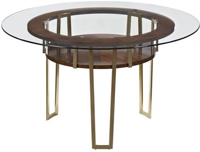 Bassett Mirror 3017-700-095EC Model 3017-700-095 Thoroughly Modern Cornell Round Dining Table, Dimensions 54