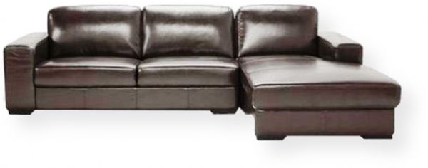 Wholesale Interiors 3022-001-DRK-BRN Susanna Brown Shiny Leather Large Sectional Sofa with Chaise, 32