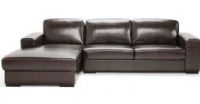 Wholesale Interiors 3022-001-DRK-BRN-REVERSE Susanna Brown Leather Sectional Sofa with Chaise on the Right, 32"H x 78"W x 34"D Two-seater, 32"H x 38"W x 70"D Chaise, 23" Arm height, 10" Arm width, 21"D x 17"H Seat measures, Kiln dried hardwood frame, High density polyurethane foam cushions, Rubber webbing inner support system, UPC 878445004088 (3022001DRKBRNREVERSE 3022-001-DRK-BRN-REVERSE 3022 001 DRK BRN REVERSE) 