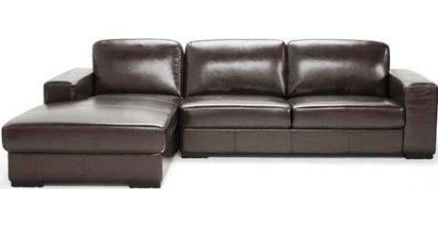 Wholesale Interiors 3022-001-DRK-BRN-REVERSE Susanna Brown Leather Sectional Sofa with Chaise on the Right, 32