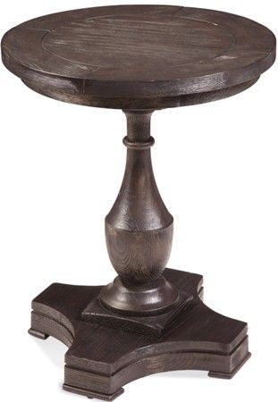 Bassett Mirror 3025-220EC Model 3025-220 Belgian Luxe Hanover Round End Table, Coffee Bean Finish, Dimensions 20