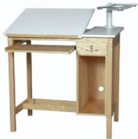 SMI 3042-CT1 Oak Computer Table, Constructed of solid oak and assembled with thru-bolt construction for rock solid stability, Tables are fitted with a CPU storage unit that has a locking tool drawer, CPU storage has 3 holes strategically located for air circulation and cable management (3042CT1 3042 CT1) 