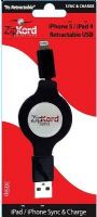 ZipKord 305IP Retractable 40" Sync & Charge Cable For use with with iPhone 5, iPod Touch, iPad 4 and iPad Mini; UPC 816281011341 (305-IP 305 IP) 