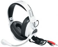 Califone 3066AV Deluxe Headphones with Boom Microphone Standard; Volume control on the ear cup; Electret microphone on a flexible gooseneck; Replaceable, cleanable ear cushions; Adjustable headband fits children and adults; Standard headphone used in IBM "Writing to Read" program; UPC 610356212004 (3066 AV 3066-AV) 