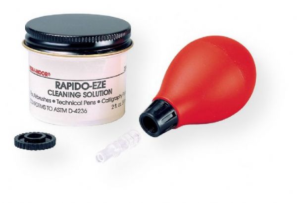 Koh-I-Noor 3068SYKT Pressure Pen Cleaning Kit, Including Rapido-Eze Cleaning Solution and Syringe; Includes a pressure bulb with a coupler and a 2 oz jar of Rapido-Eze pen cleaning solution; Shipping dimensions 4.00 x 2.25 x 2.25 inches; Shipping Weight 11.80 lbs; UPC 014173275950 (3068-SYKT 3068 DRAWING WRITING INK OFFICE PAPER ALVIN) 
