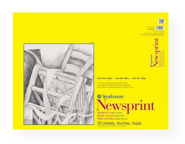 Strathmore 307-18 Series 300 Smooth Tape Bound Newsprint Pad 18