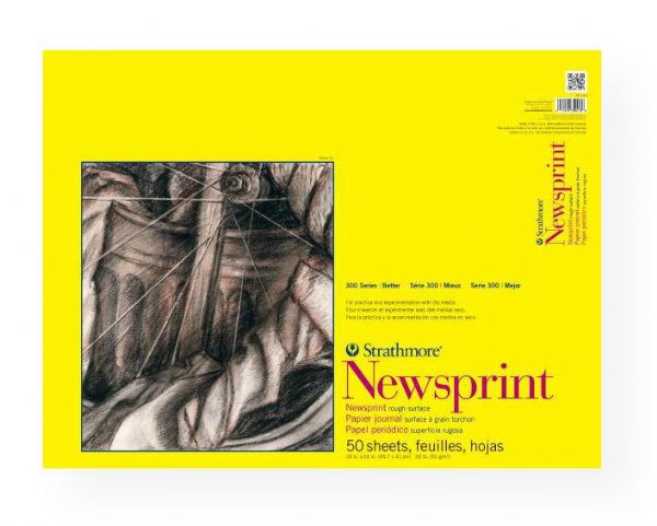 Strathmore 307-818 Series 300 Rough Tape Bound Newsprint Pad 18