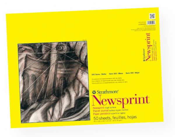 Strathmore 307-918 Series 300 Rough Tape Bound Newsprint Pad 18