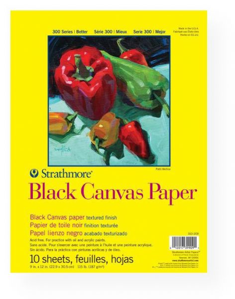 Strathmore 310-209 Series 300 Glue Bound Black Canvas Paper Pad 9