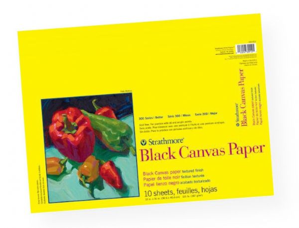 Strathmore 310-212 Series 300 Glue Bound Black Canvas Paper Pad 12