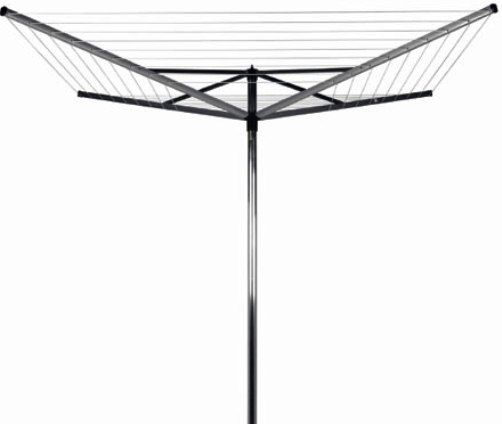 Brabantia 310805 Topspinner Rotary Dryer with 50 Metres of Drying Length, Diagonal Span Width of Approximately 2.90 m, Silver, No need to carry washing basket around, Durable and weather resistant - 4 robust coated steel arms and sturdy 45 mm diameter aluminium main tube, Extra-strong line with non-slip profile (310-805 310 805)