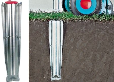 Brabantia 311468 Ground Spike 50mm for Rotary, Metal Grey, Solid anchoring without concrete, With closure cap to keep anchor clean, Made of galvanised steel plate, Dimensions (HxWxD) 41.5 x 11 x 9 cm (311-468 311 468)