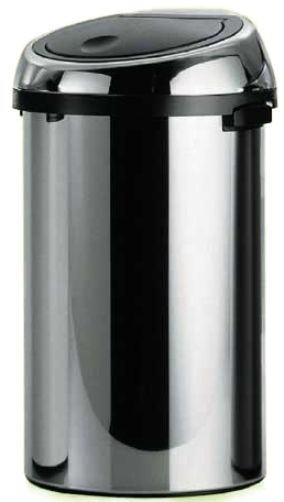 Brabantia 312168 Touch Bin, 50 litre with Extra large opening (265 mm diameter) lets you empty a dustpan without spilling - Brilliant Steel (312168 312 168 312-168 3121-68)