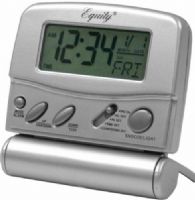 LaCrosse 31302 LCD Digital Fold-Up Travel Alarm, Silver Fold-up Case for Easy Travel, Only 1/2" Deep when Folded, Displays Time, Date & Day; Backlight, Ascending Alarm & Countdown Timer, Adjustable Snooze up to 59 Minutes, Requires One “AA” Battery (not included), Dimensions (LxWxD) 2.5 x 3 x 2 Inches, UPC 047404313022 (31-302 313-02) 