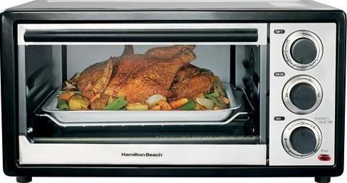 Hamilton Beach 31509 Convection 6 Slice/Broiler Toaster Oven, Convection setting cooks food quickly and evenly, Includes Convection, Bake, Broil & Toast settings, Toasts up to 6 slices of bread, Choose from 