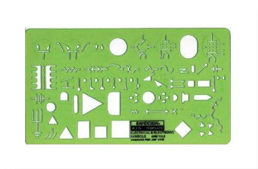 Rapidesign R315 Electrical/Electronic Template; Contains transformers, resistors, capacitors, etc; Designed for .250 inches grid; Shipping Dimensions 11.00 x 5.00 x 0.12 inches; Shipping Weight 0.06 lb; UPC 014173253248 (315R R-315 R/315 RAPIDESIGNR315 RAPIDESIGN-R315)