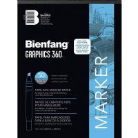Bienfang 316142 Graphics 360 14" x 17" Layout Paper Pad; Specially formulated for design to accept the heavy coverage of felt tip markers without bleeding; Colors will flow smoothly and hold sharp edges; White sheets with fine surface texture have very good translucency, excellent transparency, and accurate color; Ideal felt marker layout, tracing, and visualizing paper; Excellent with markers, very good with pencils; Perfect for comps and renderings, especially with solvent-based markers; UPC 0 